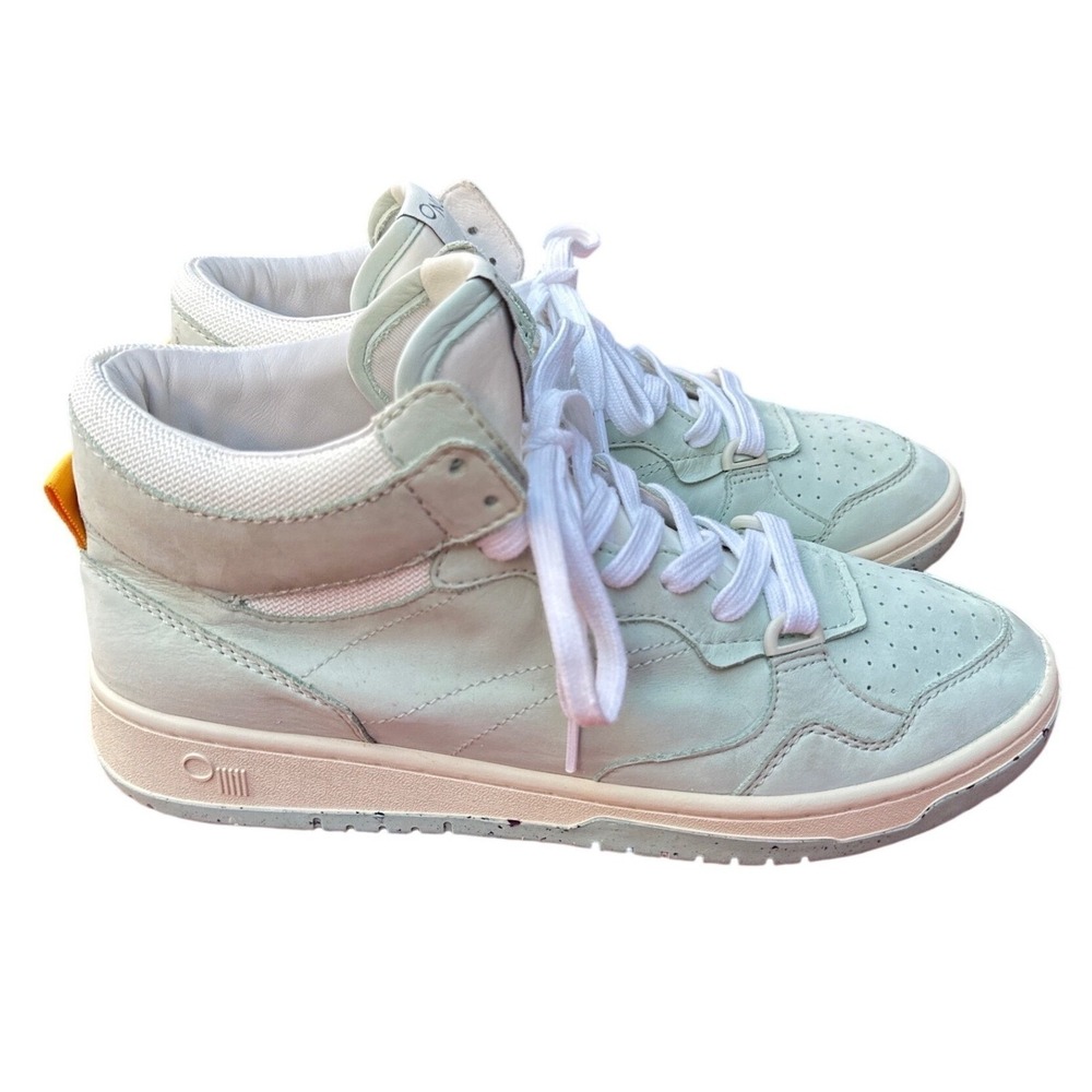 Oncept Playoff Mint Green Leather High Top Sneakers Women 8.5 Retro Designer